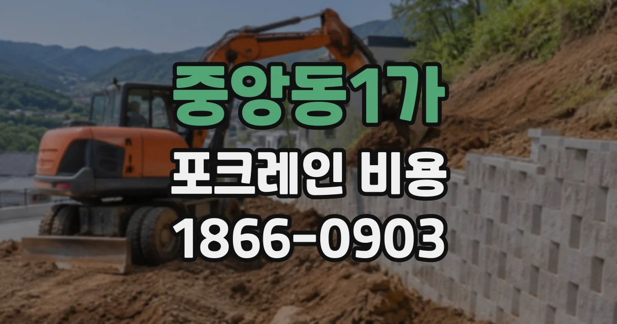 중앙동1가 포크레인비용