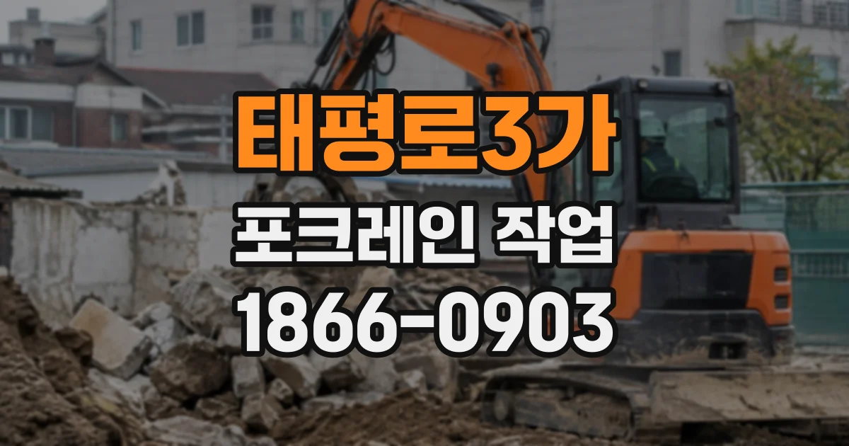 태평로3가 포크레인작업