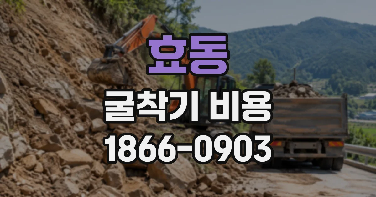 효동 굴착기비용
