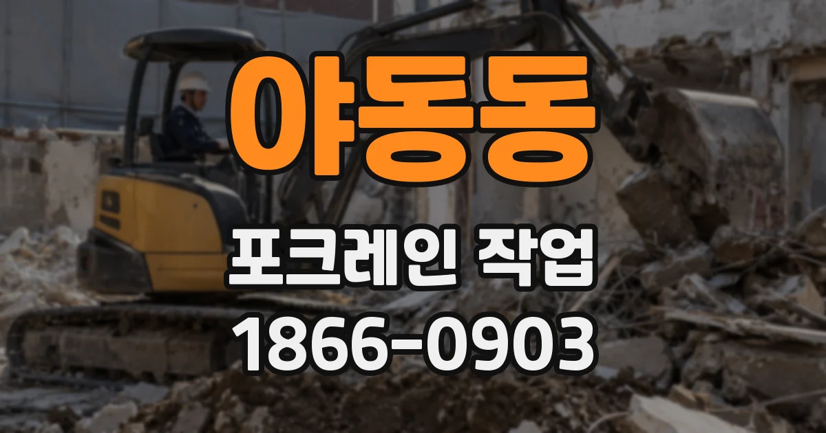 야동동 포크레인 작업