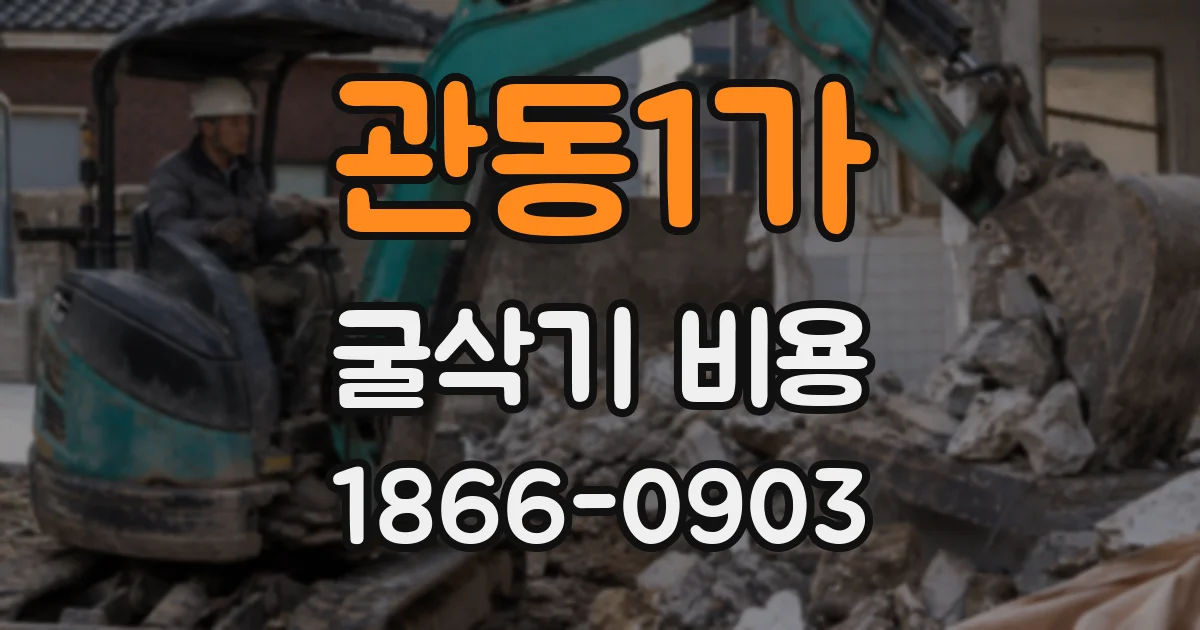 관동1가 굴삭기 비용