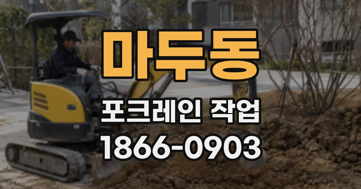 마두동 포크레인 작업