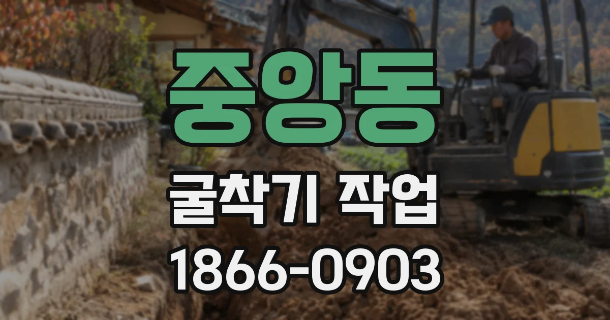 중앙동 굴착기 작업