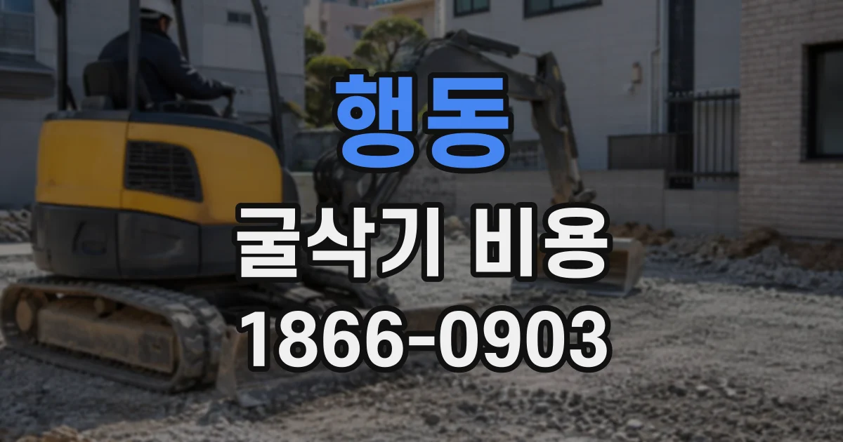 행동 굴삭기비용