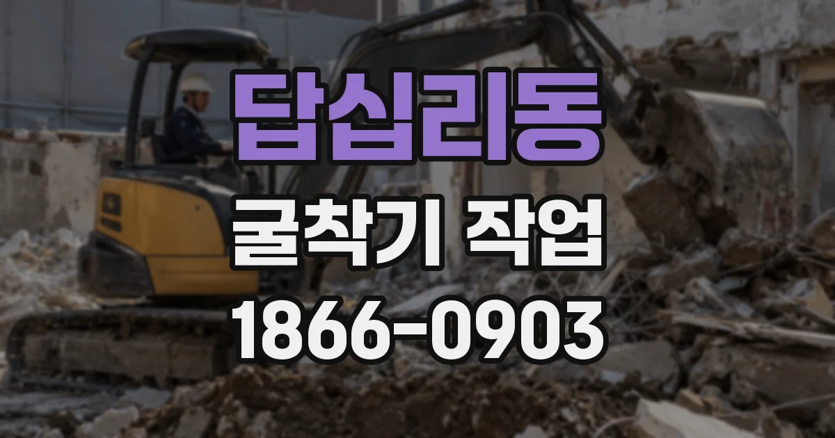 답십리동 굴착기 작업