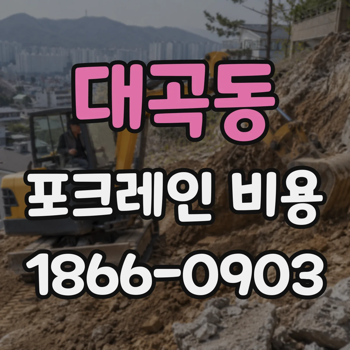 대곡동 포크레인 비용