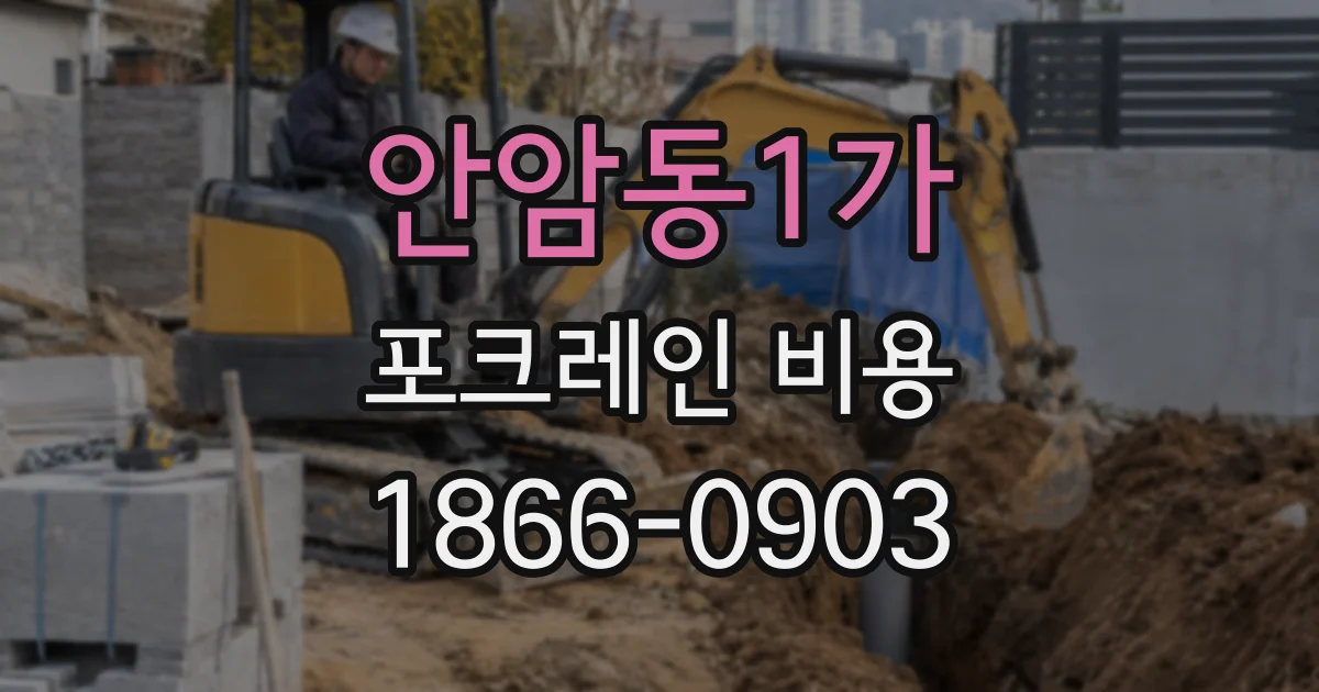 안암동1가 포크레인 비용