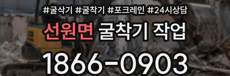 선원면 굴착기 작업