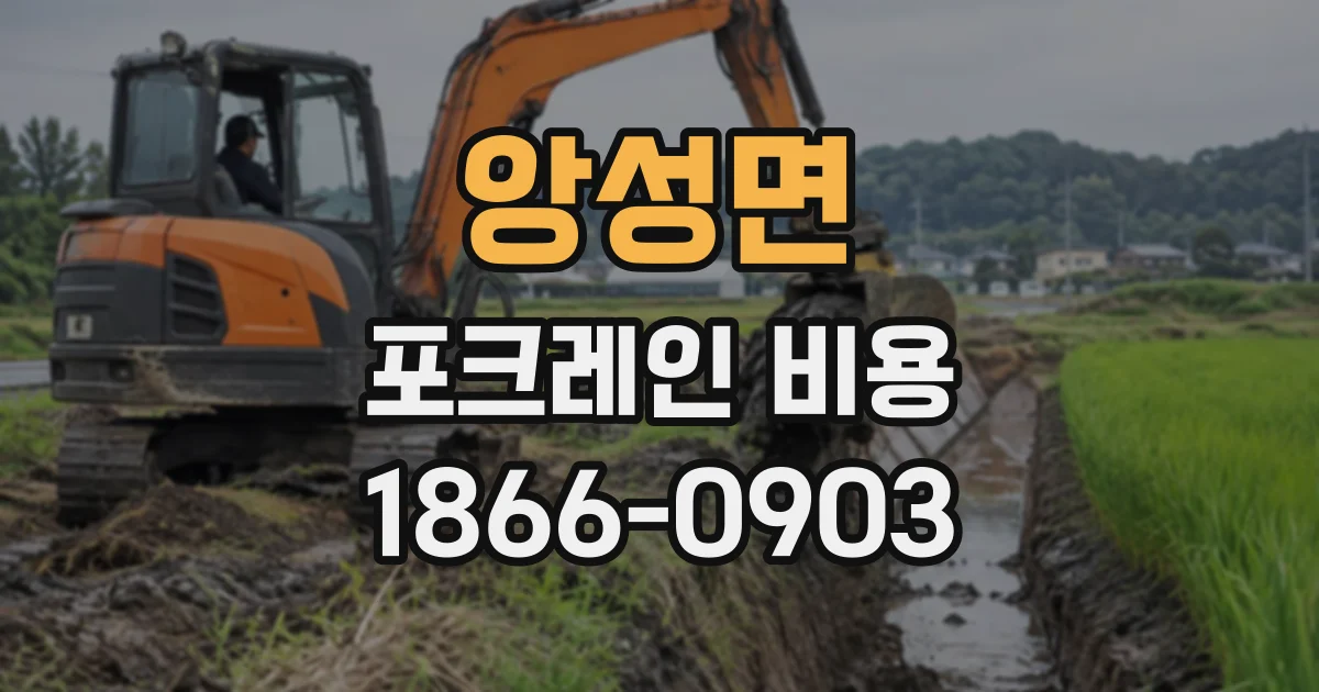 앙성면 포크레인비용