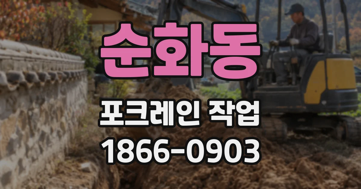 순화동 포크레인 작업