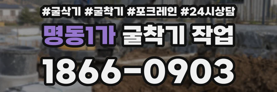 명동1가 굴착기 작업