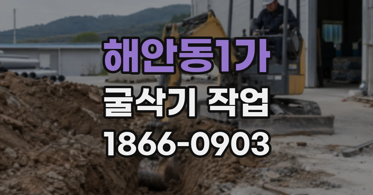 해안동1가 굴삭기 작업