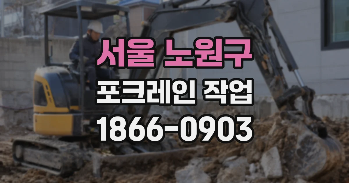 서울 노원구 포크레인 작업