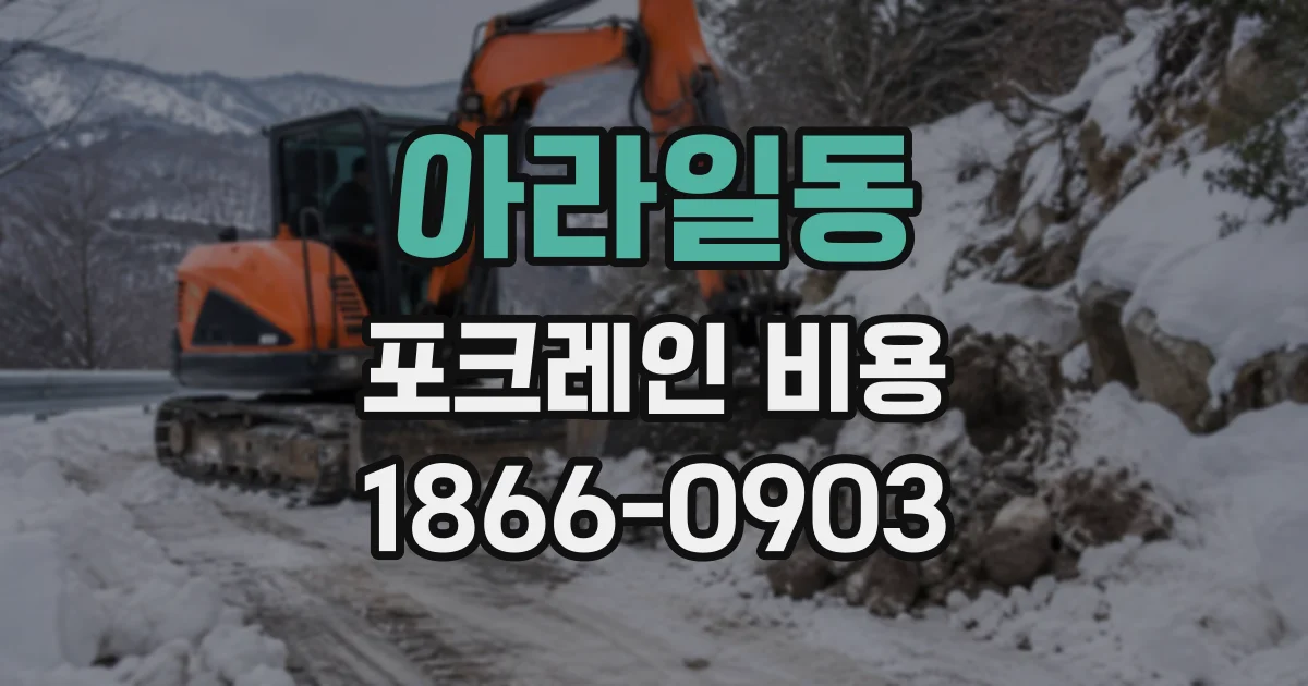 아라일동 포크레인비용