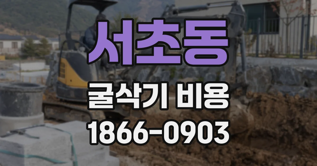 서초동 굴삭기 비용
