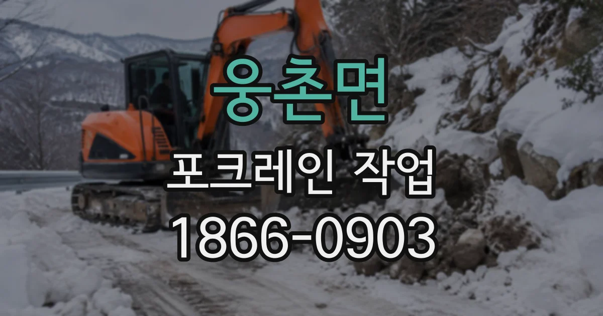 웅촌면 포크레인작업