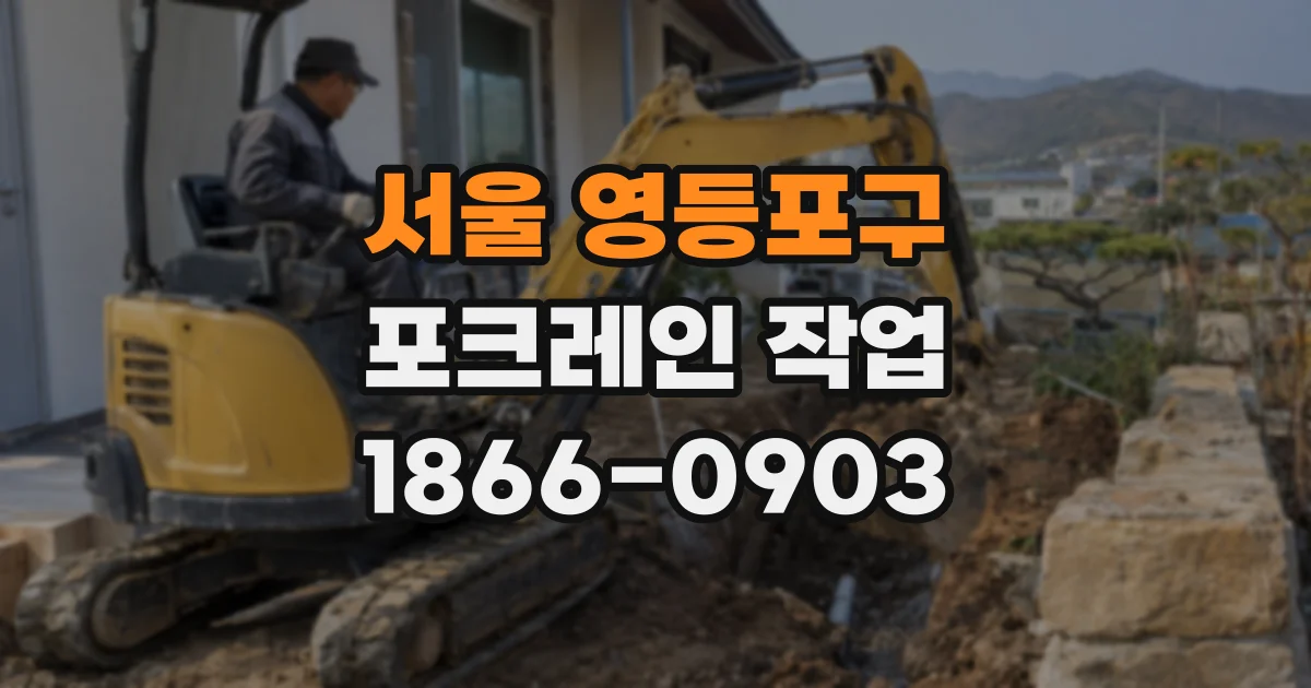 서울 영등포구 포크레인 작업