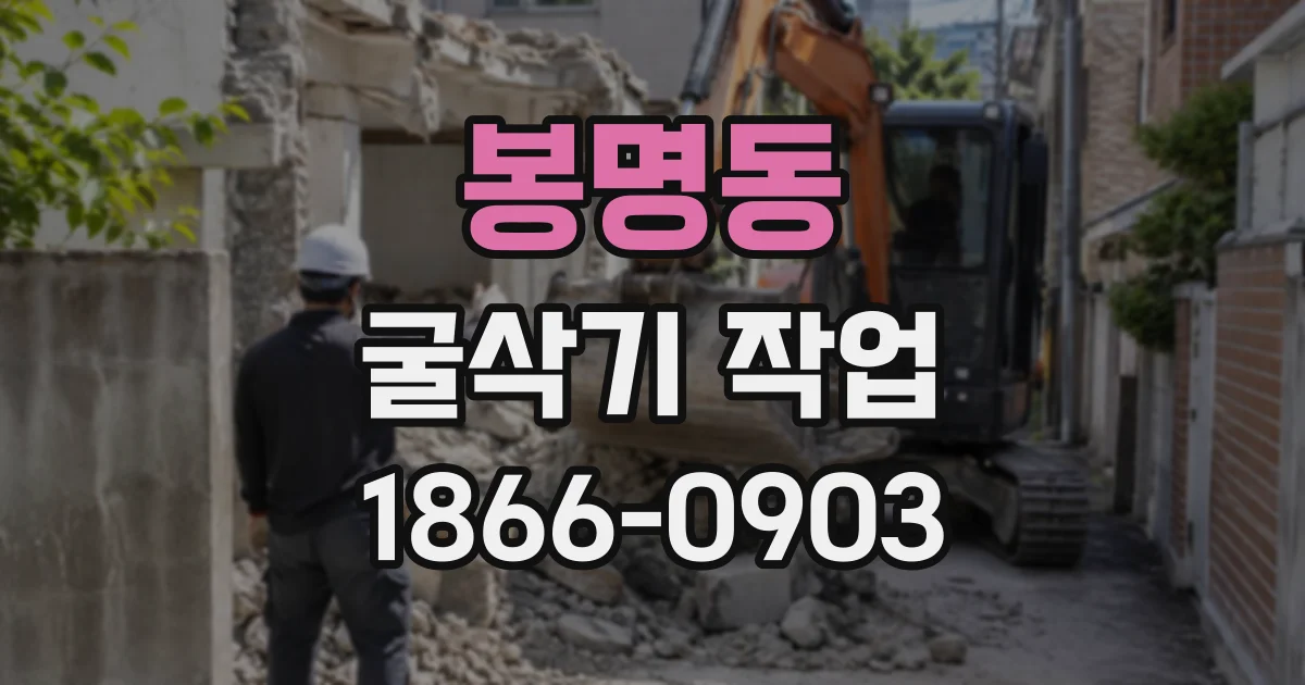 봉명동 굴삭기작업