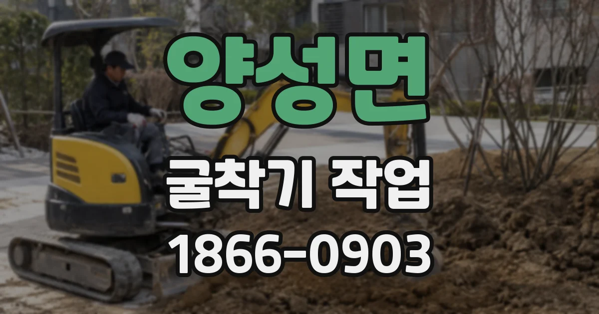 양성면 굴착기 작업
