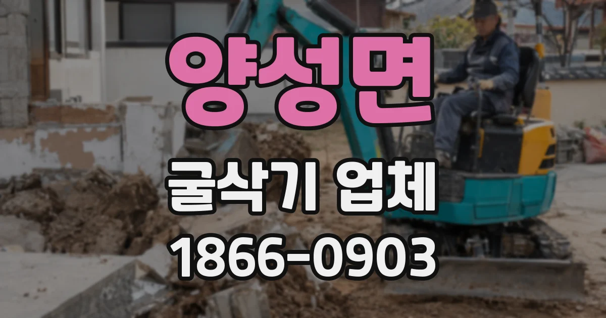 양성면 굴삭기 업체