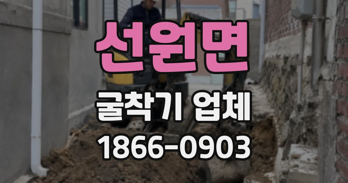 선원면 굴착기 업체
