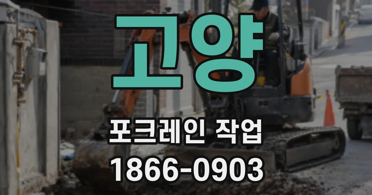 고양 포크레인 작업