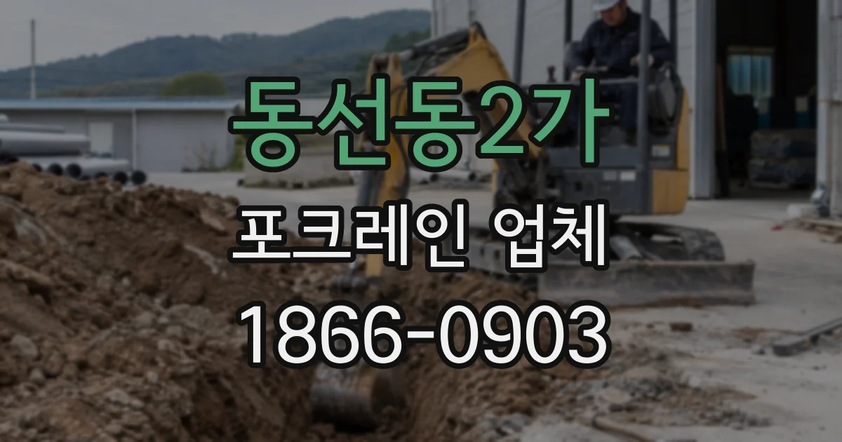 동선동2가 포크레인 업체