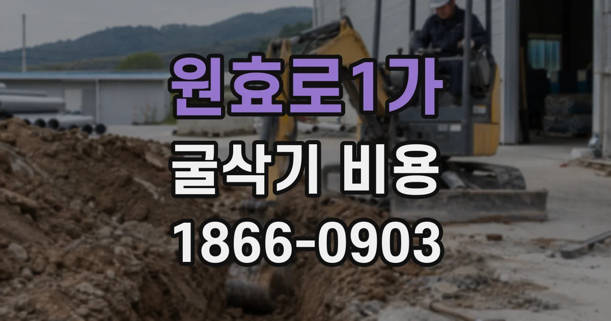 원효로1가 굴삭기 비용
