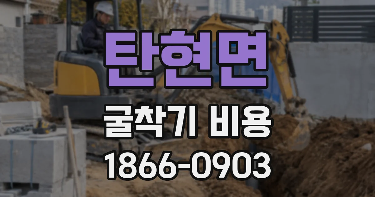 탄현면 굴착기 비용