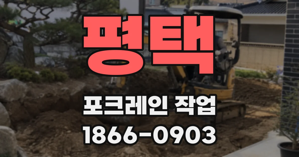 평택 포크레인 작업
