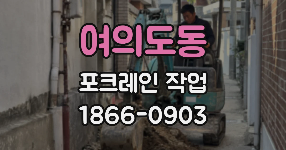 여의도동 포크레인 작업