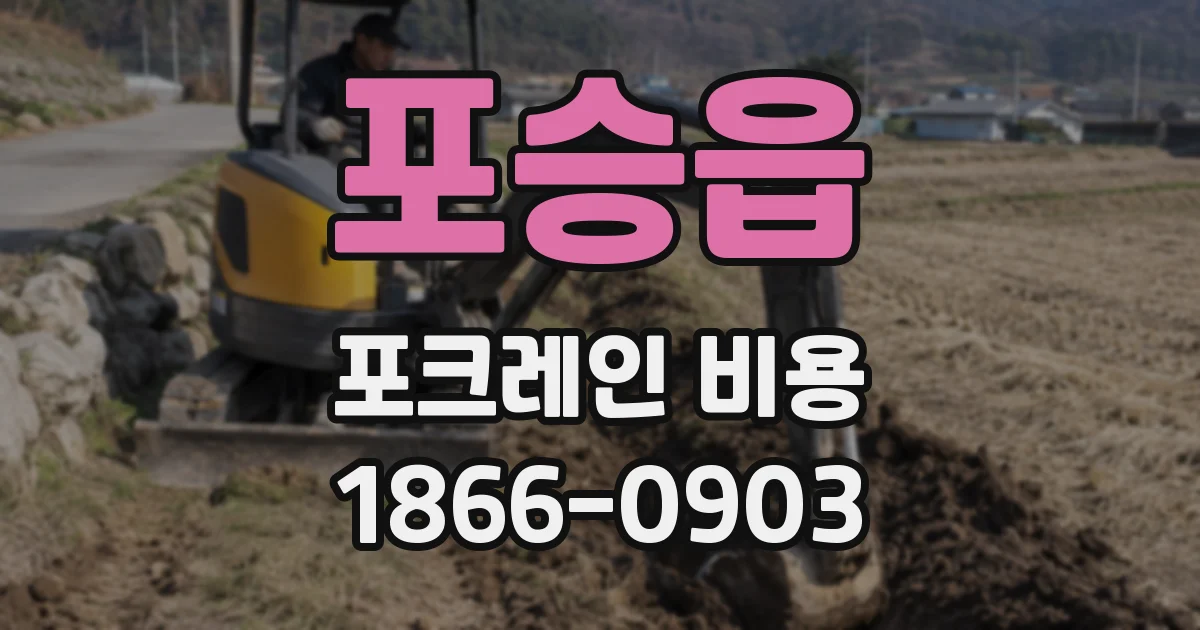 포승읍 포크레인 비용
