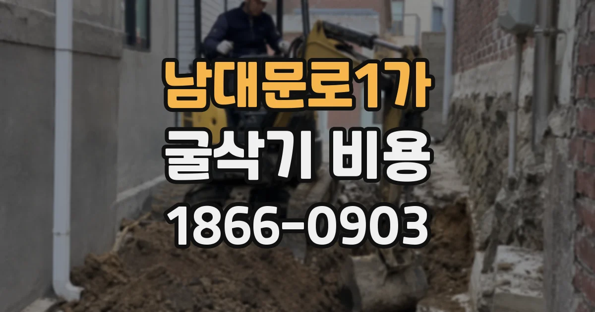 남대문로1가 굴삭기 비용