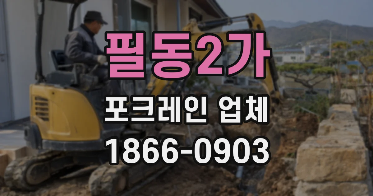 필동2가 포크레인 업체