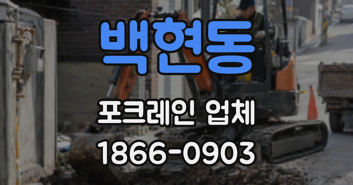 백현동 포크레인 업체