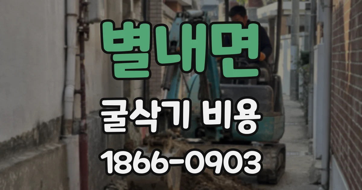 별내면 굴삭기 비용