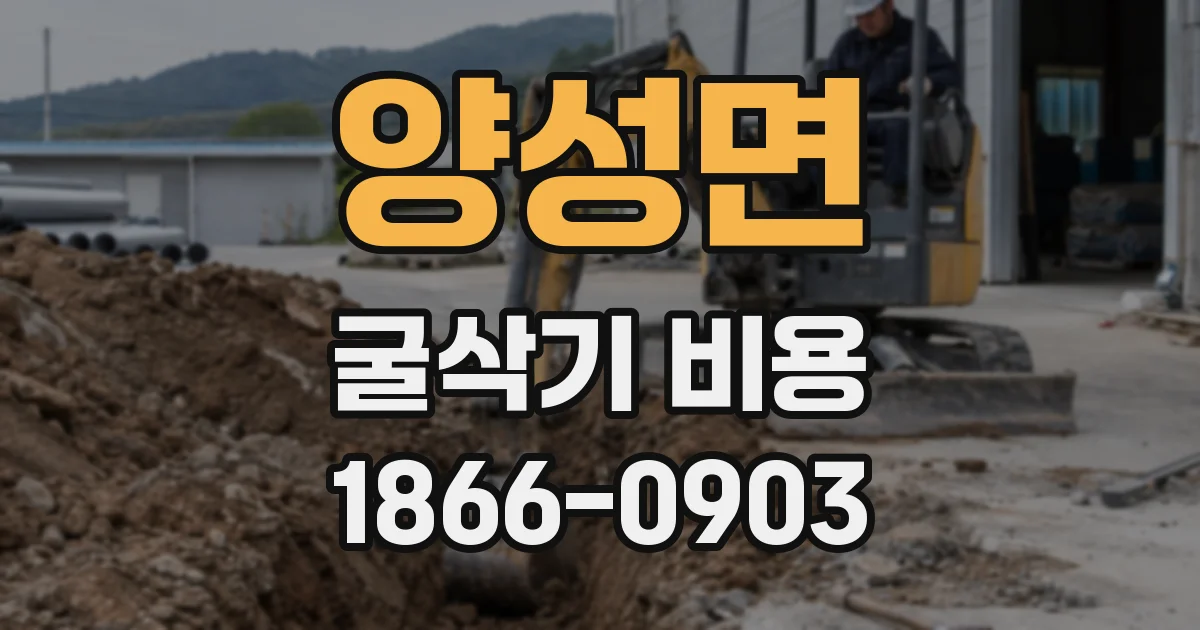 양성면 굴삭기 비용