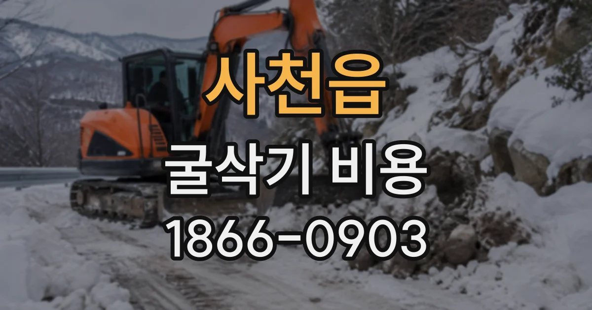 사천읍 굴삭기비용