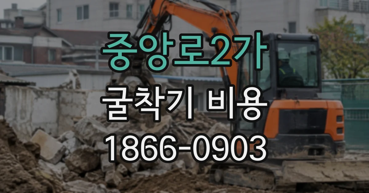 중앙로2가 굴착기비용