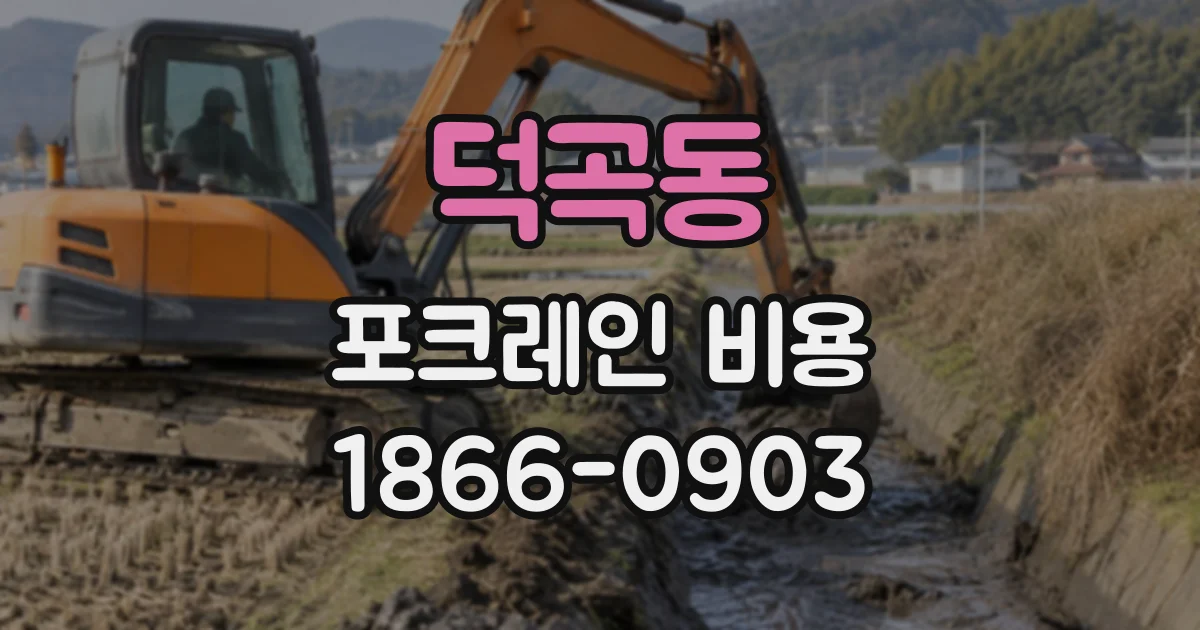덕곡동 포크레인비용