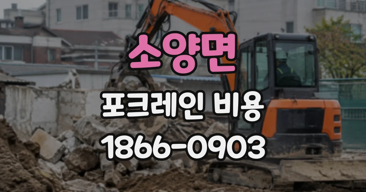 소양면 포크레인비용