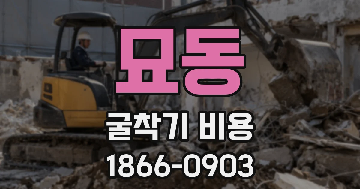 묘동 굴착기 비용