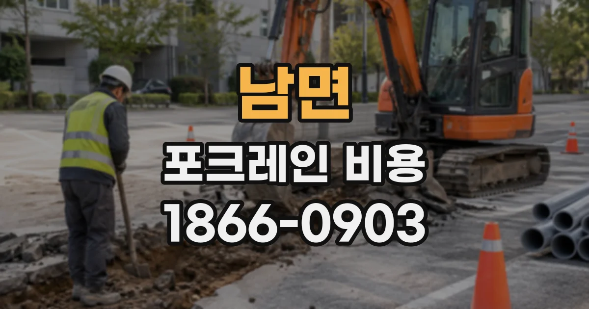 남면 포크레인비용
