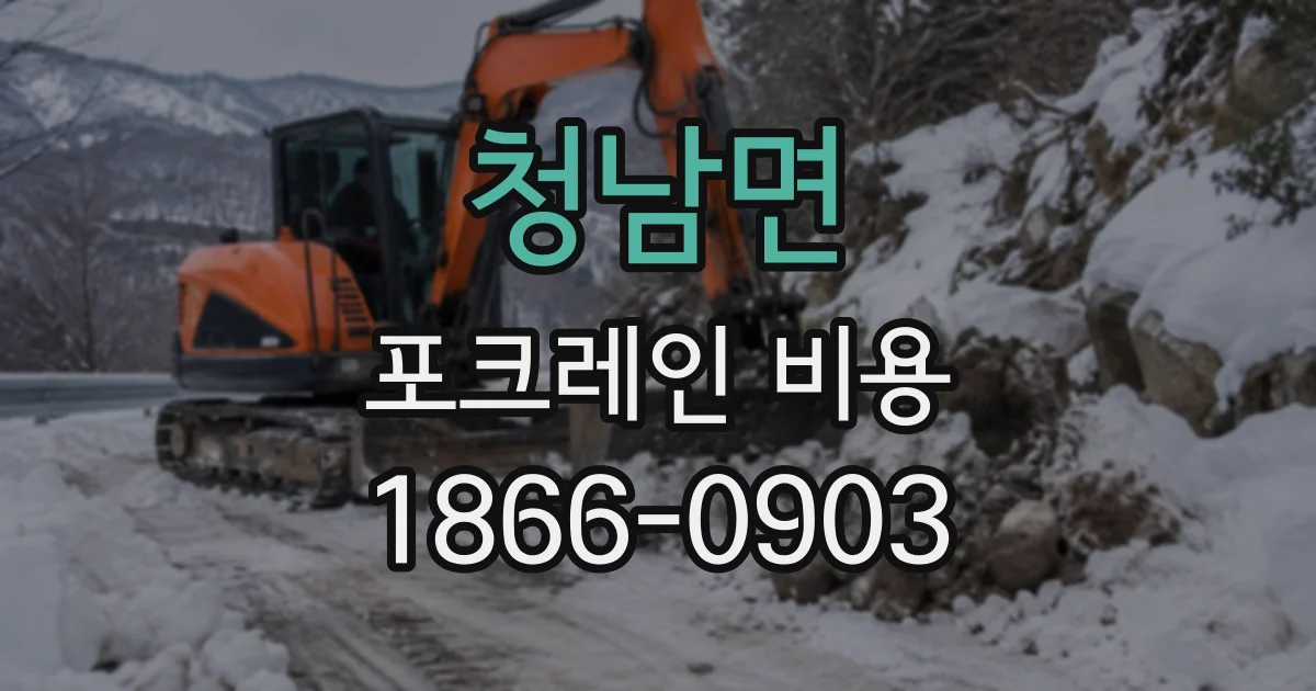 청남면 포크레인비용