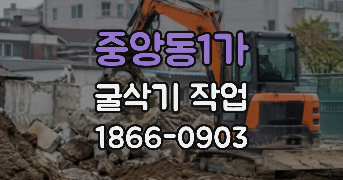 중앙동1가 굴삭기작업