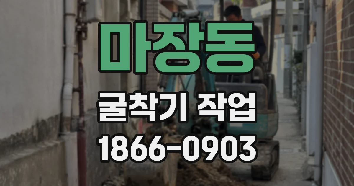 마장동 굴착기 작업