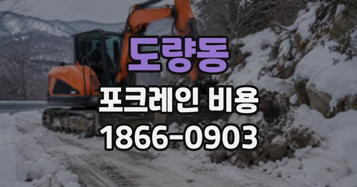 도량동 포크레인비용