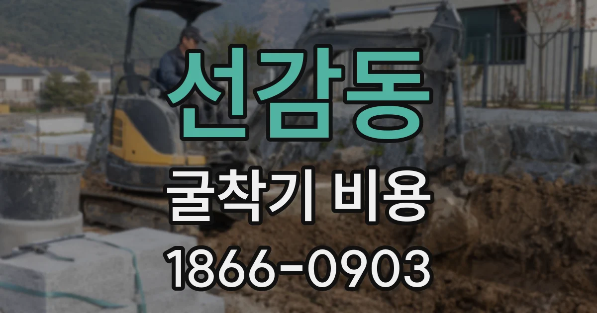 선감동 굴착기 비용