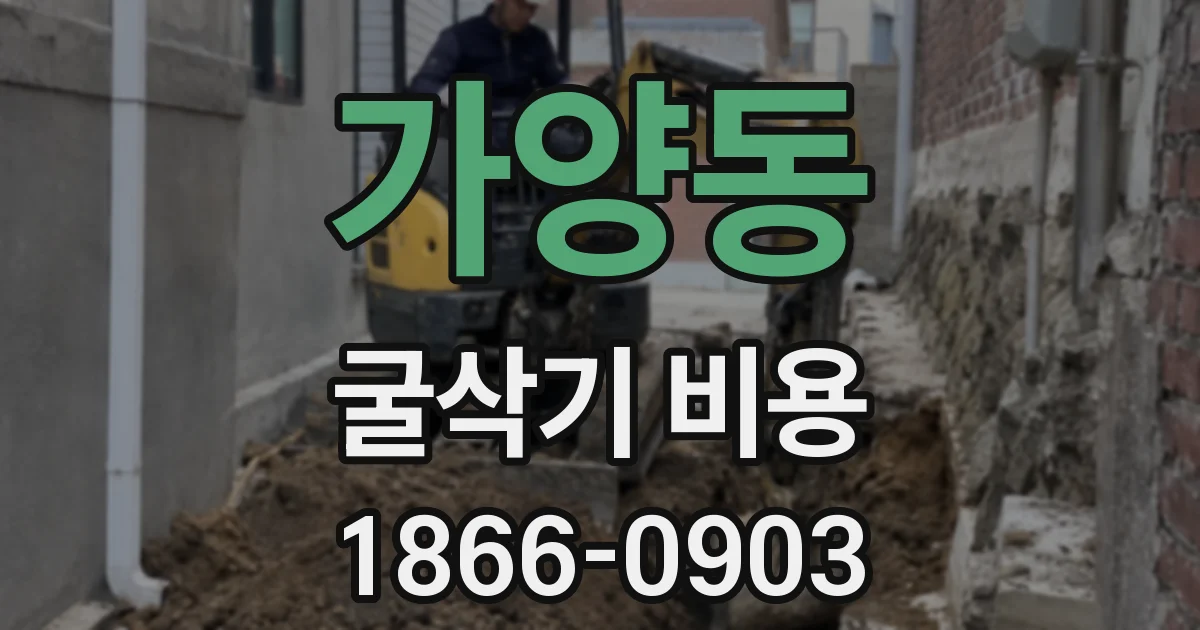 가양동 굴삭기 비용
