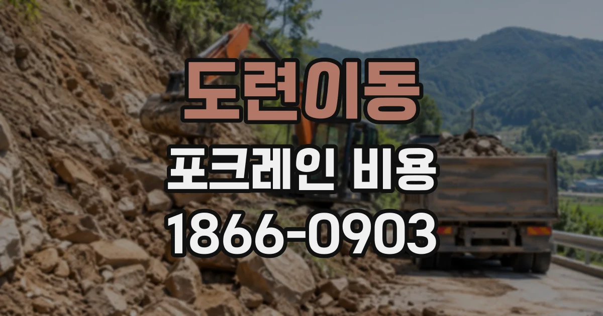 도련이동 포크레인비용